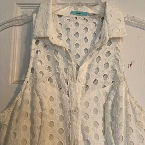 Urban Outfitters White Collared Button Up Dress - Picture 3 of 5